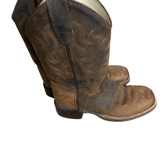 Old West Kids Square Toe Western Boot Size 13.5D boxFJ - Picture 4 of 8
